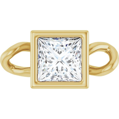 1/6 CT Lab-Grown Diamond Bezel-Set Link, 4 mm x 8.09 mm