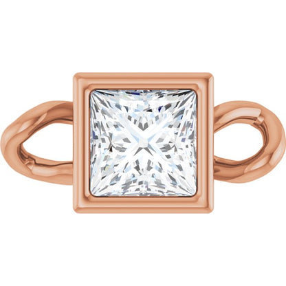 1/6 CT Lab-Grown Diamond Bezel-Set Link, 4 mm x 8.09 mm