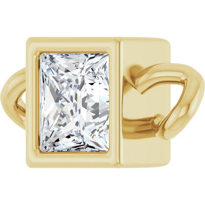 1/6 CT Lab-Grown Diamond Bezel-Set Link, 4 mm x 8.09 mm