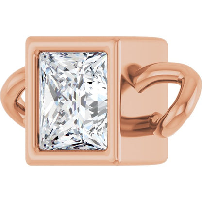 1/6 CT Lab-Grown Diamond Bezel-Set Link, 4 mm x 8.09 mm
