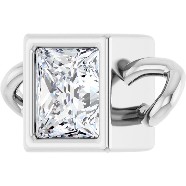 1/6 CT Lab-Grown Diamond Bezel-Set Link, 4 mm x 8.09 mm