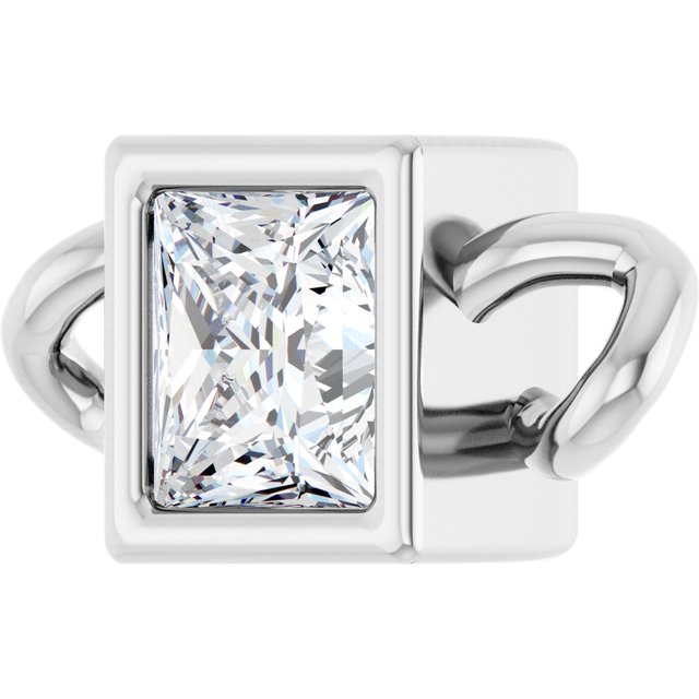 1/8 CT Lab-Grown Diamond Bezel-Set Link, 3.75 mm x 7.89 mm