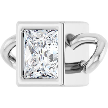 1/8 CT Lab-Grown Diamond Bezel-Set Link, 3.75 mm x 7.89 mm