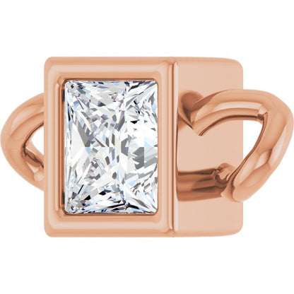 1/8 CT Lab-Grown Diamond Bezel-Set Link, 3.75 mm x 7.89 mm