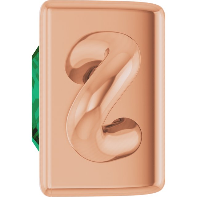 Lab-Grown Emerald Bezel-Set Link, 3.5 mm x 7.59 mm