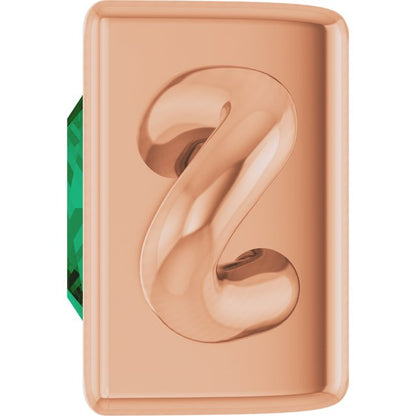 Lab-Grown Emerald Bezel-Set Link, 3.5 mm x 7.59 mm