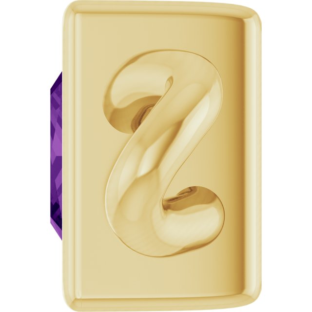 Natural Amethyst Bezel-Set Link, 3.5 mm x 7.59 mm