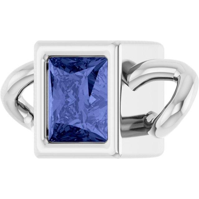 Natural Tanzanite Bezel-Set Link