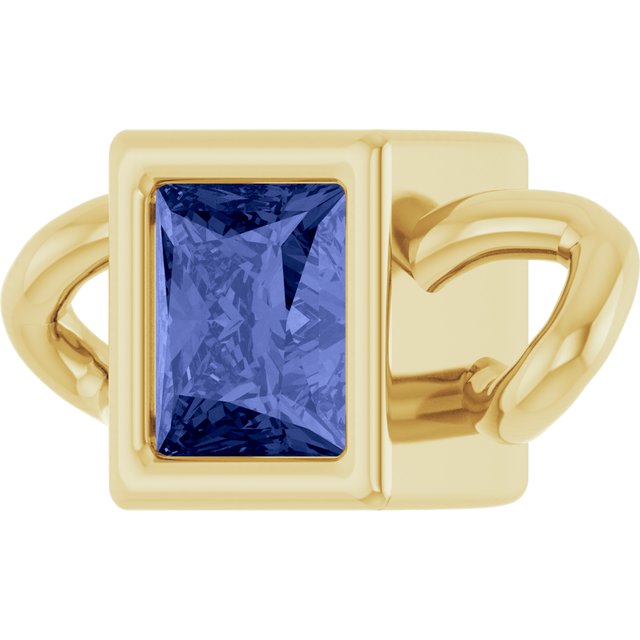 Natural Tanzanite Bezel-Set Link