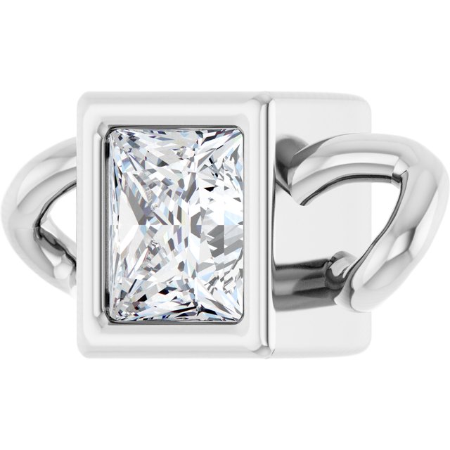 1/10 CT Lab-Grown Diamond Bezel-Set Link, 3.5 mm x 7.59 mm