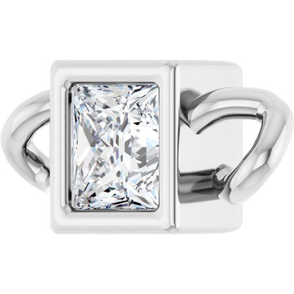 1/10 CT Lab-Grown Diamond Bezel-Set Link, 3.5 mm x 7.59 mm