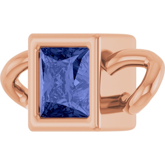 Natural Tanzanite Bezel-Set Link