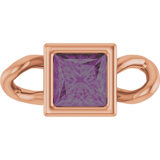 Lab-Grown Alexandrite Bezel-Set Link, 3.5 mm x 7.59 mm