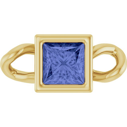 Natural Tanzanite Bezel-Set Link