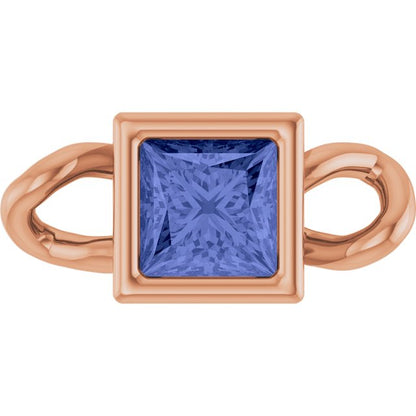 Natural Tanzanite Bezel-Set Link