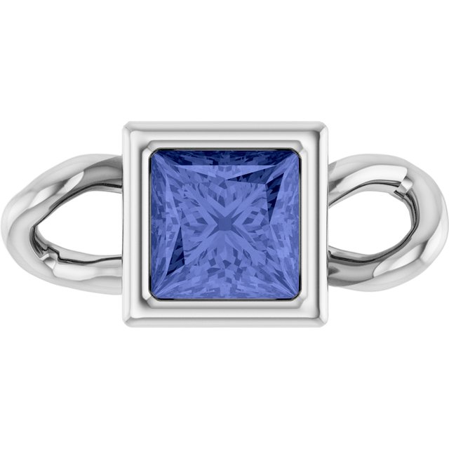 Natural Tanzanite Bezel-Set Link