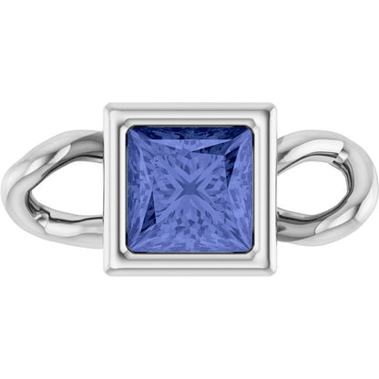 Natural Tanzanite Bezel-Set Link