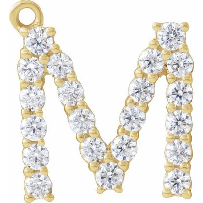 1/3 CTW Lab-Grown Diamond Initial Dangle