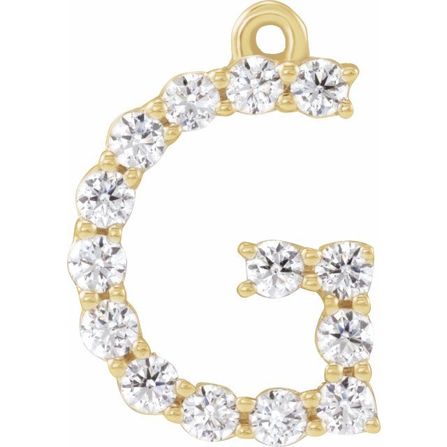 1/5 CTW Lab-Grown Diamond Initial Dangle
