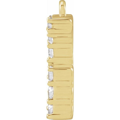 1/5 CTW Lab-Grown Diamond Initial Dangle