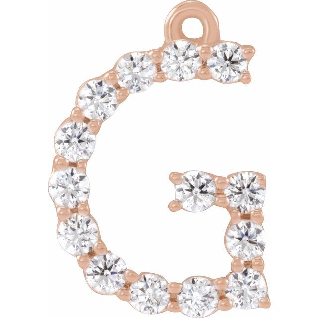 1/5 CTW Lab-Grown Diamond Initial Dangle