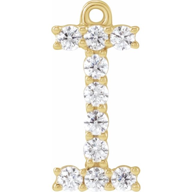 1/7 CTW Lab-Grown Diamond Initial Dangle