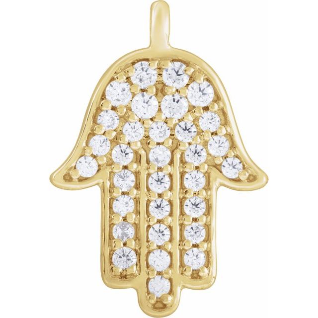 1/8 CTW Natural Diamond Hamsa Dangle