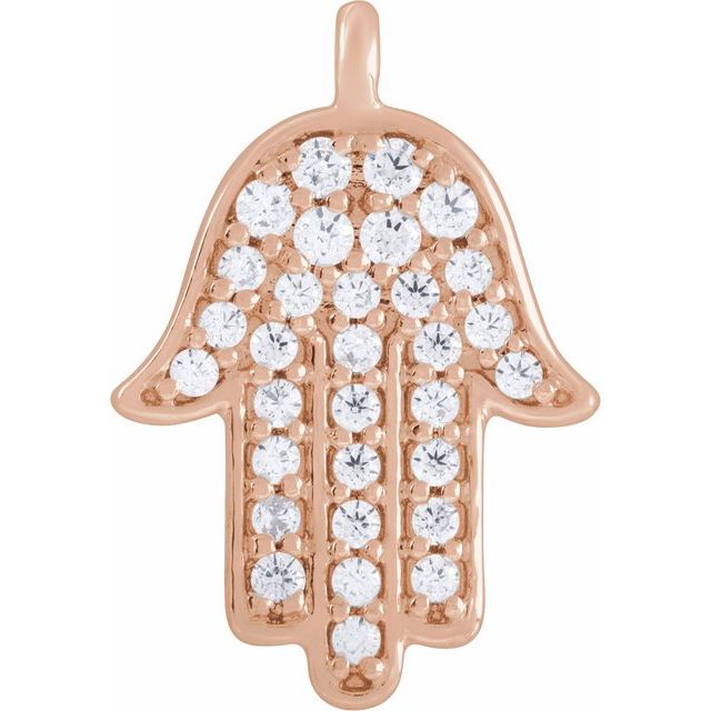 1/8 CTW Natural Diamond Hamsa Dangle