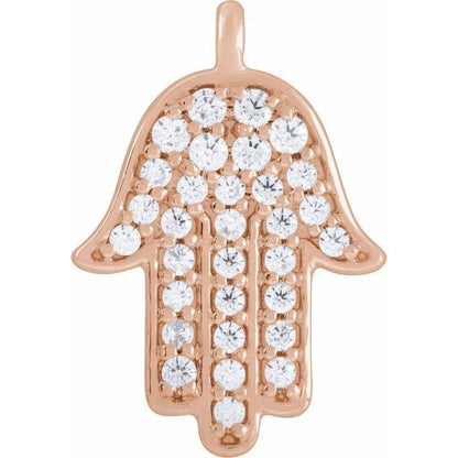 1/8 CTW Natural Diamond Hamsa Dangle