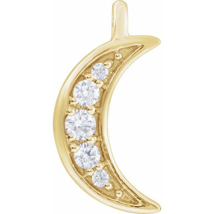 .04 CTW Lab-Grown Diamond Crescent Moon Dangle