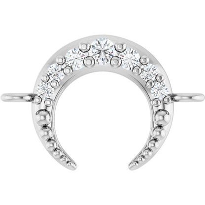 .05 CTW Natural Diamond Crescent Moon Link