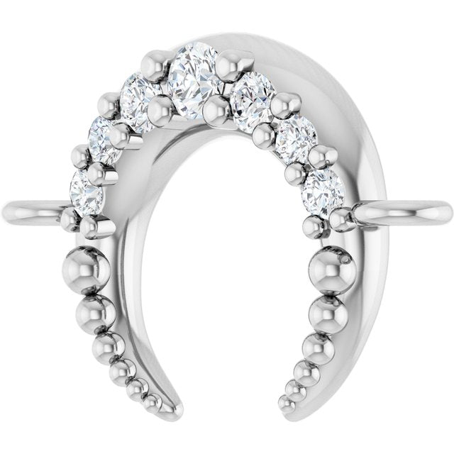 .05 CTW Natural Diamond Crescent Moon Link