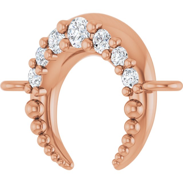 .05 CTW Natural Diamond Crescent Moon Link