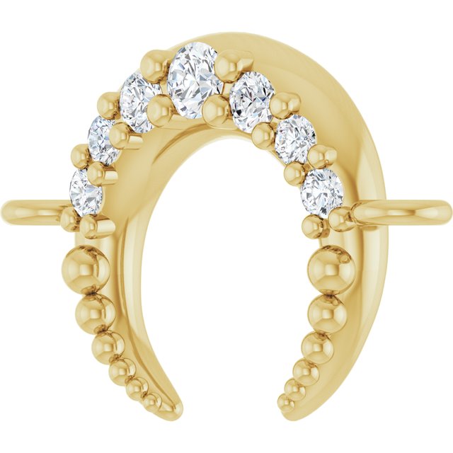 .05 CTW Natural Diamond Crescent Moon Link