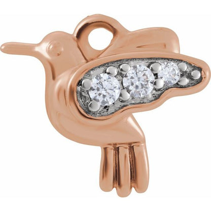 .04 CTW Natural Diamond Hummingbird Dangle
