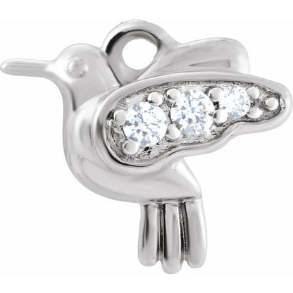 .04 CTW Natural Diamond Hummingbird Dangle