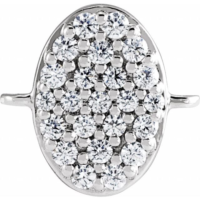 14K White Gold 1/10 CTW Natural Diamond Link
