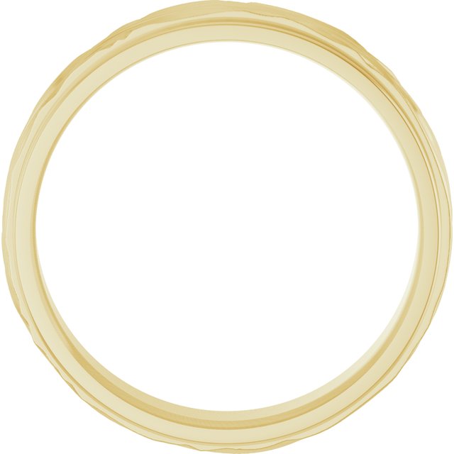 Stepped-Edge Textured Comfort-Fit Flat Band, 6 mm