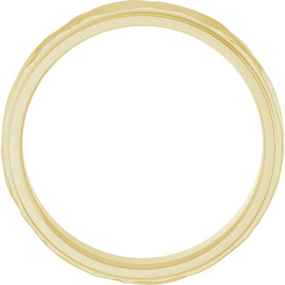 Stepped-Edge Textured Comfort-Fit Flat Band, 6 mm, Style 3