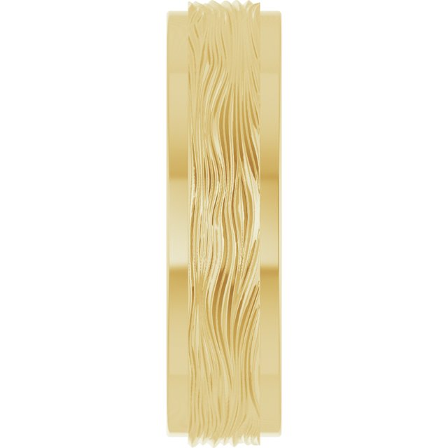 Stepped-Edge Textured Comfort-Fit Flat Band, 6 mm
