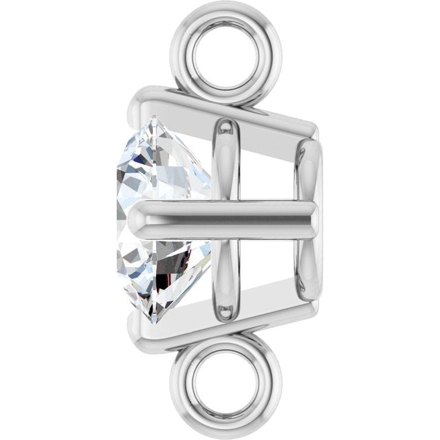 14K White Gold 1/5 CT Natural Diamond Basket Link