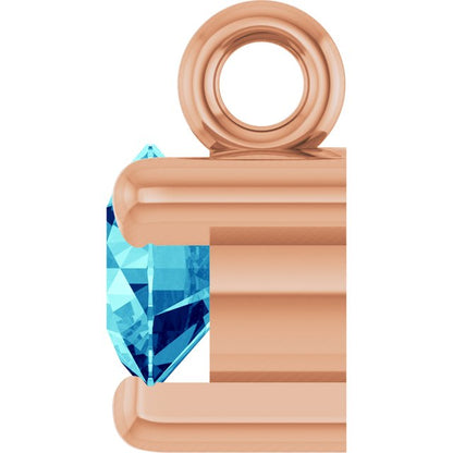 Natural Blue Zircon Petite Pavé® Dangle