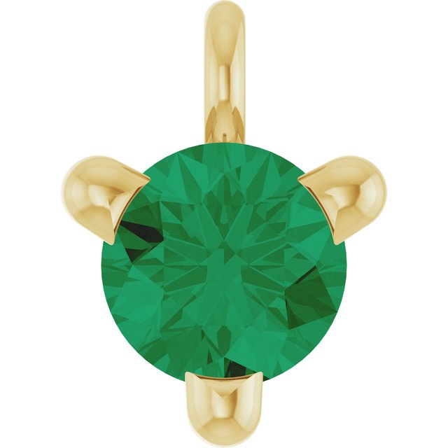 Lab-Grown Emerald Petite Pavé® Dangle