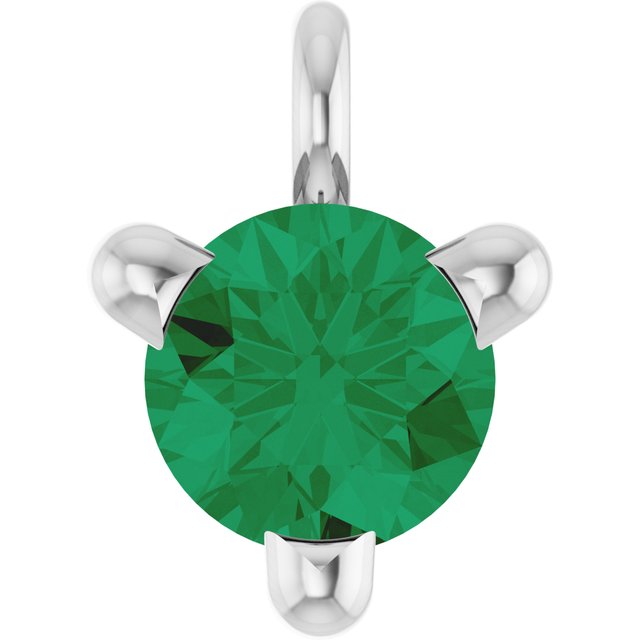 Lab-Grown Emerald Petite Pavé® Dangle