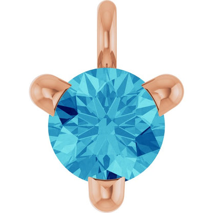 Natural Blue Zircon Petite Pavé® Dangle