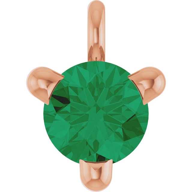 Lab-Grown Emerald Petite Pavé® Dangle
