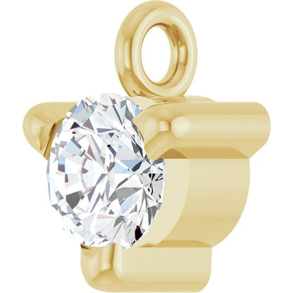 Natural White Sapphire Petite Pavé® Dangle