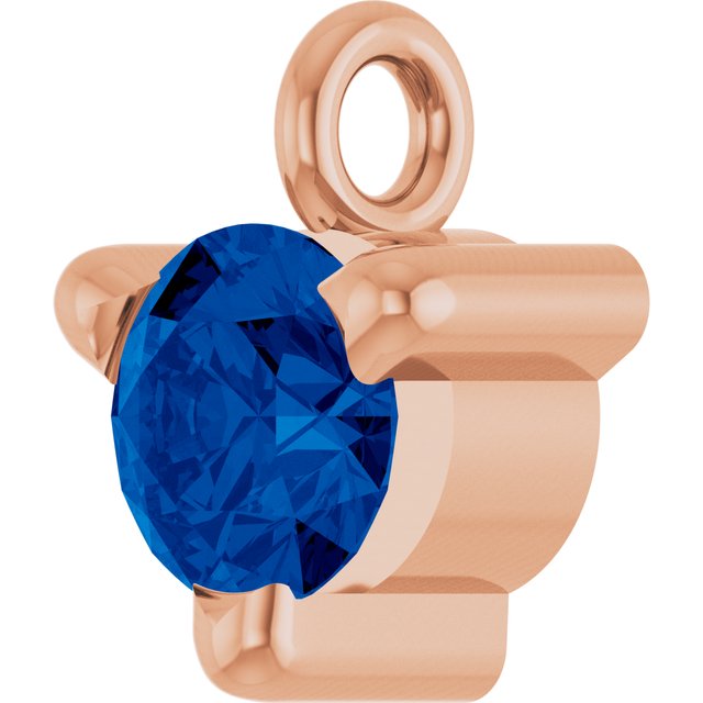 Lab-Grown Blue Sapphire Petite Pavé® Dangle