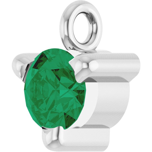 Lab-Grown Emerald Petite Pavé® Dangle