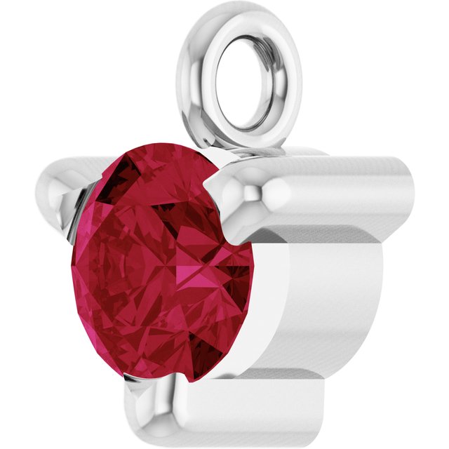 Lab-Grown Ruby Petite Pavé® Dangle